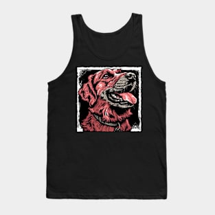 Retro Art Golden Retriever Dog Lover Tank Top